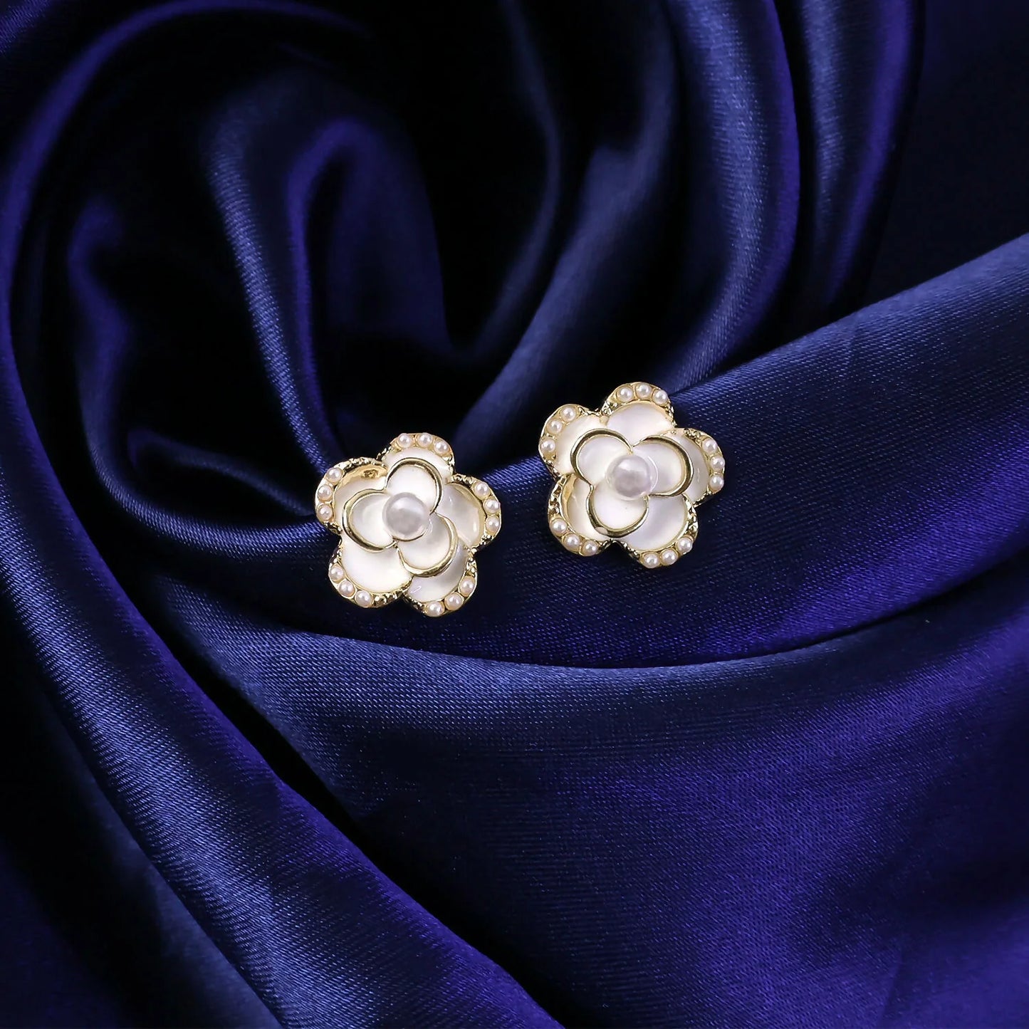Elegant Korean Style Pearl Heart Drop Earrings for Women & Girls