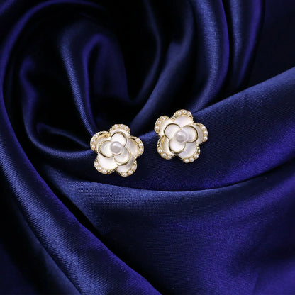 Elegant Korean Style Pearl Heart Drop Earrings for Women & Girls