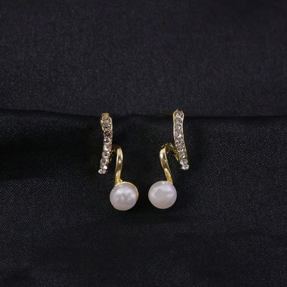 Luxury Gold Pearl Drop Earrings for Women, Stylish Trendy Fashion Jewelry